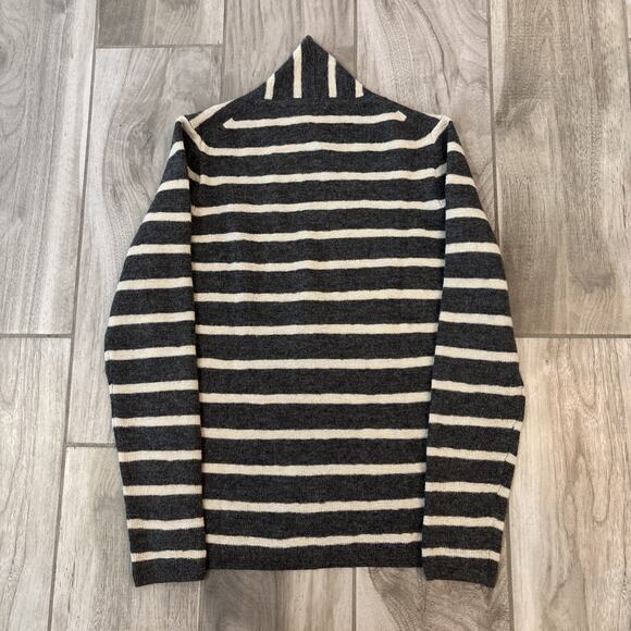 J. CREW Women’s Sz Small 100% Baby Alpaca Shawl-Collar Sweater Striped Sailor - Picture 9 of 11